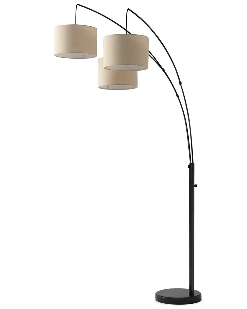 Trilage LED Floor Lamp with Marble Base - Black image