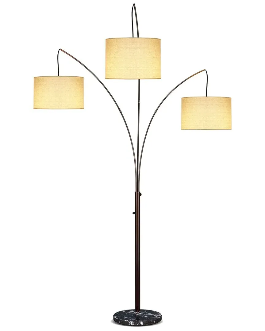 Trilage LED Floor Lamp with Marble Base - Bronze