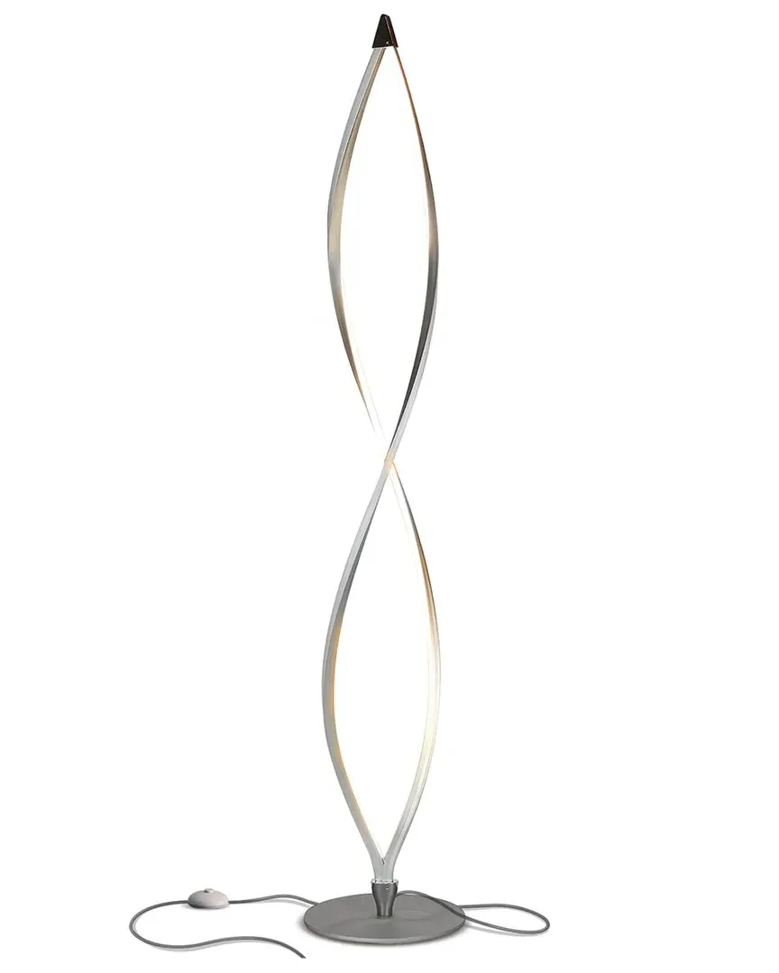 Twist LED Floor Lamp with Dimmer - Silver
