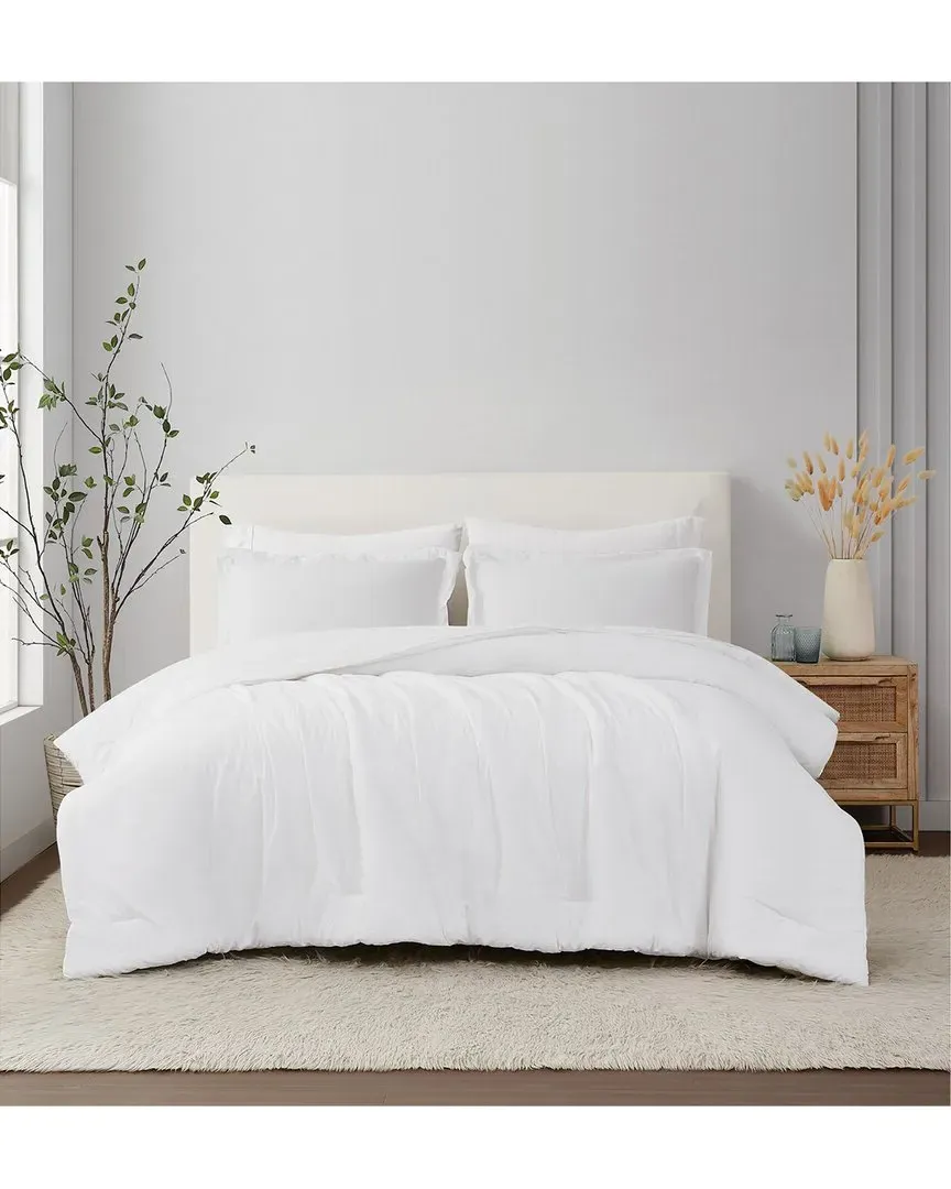 3-Piece Comforter Set - White, Linen