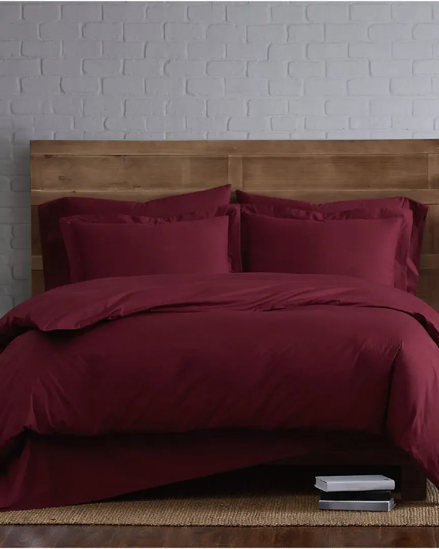 3-Piece Duvet Set - Burgundy, Cotton