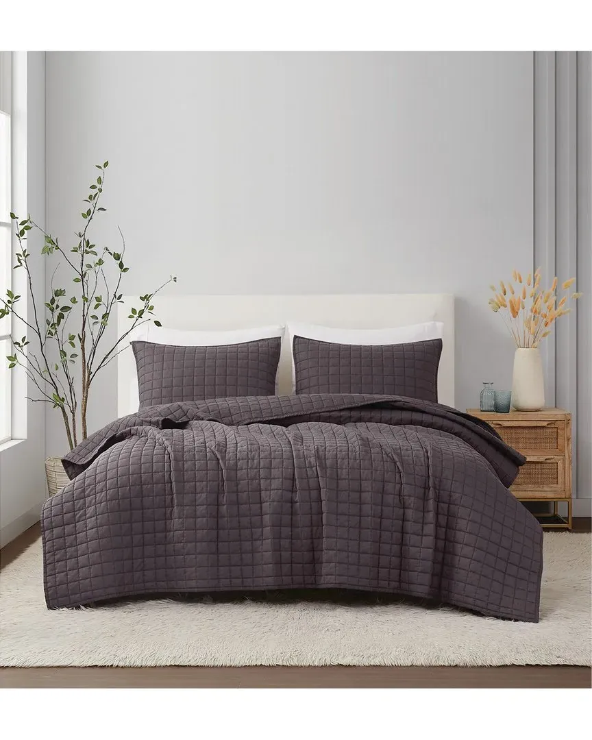 3-Piece Quilt Set - Charcoal, Linen image
