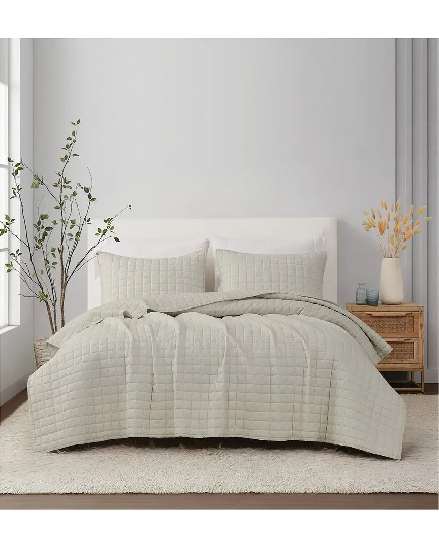 3-Piece Quilt Set - Natural, Linen