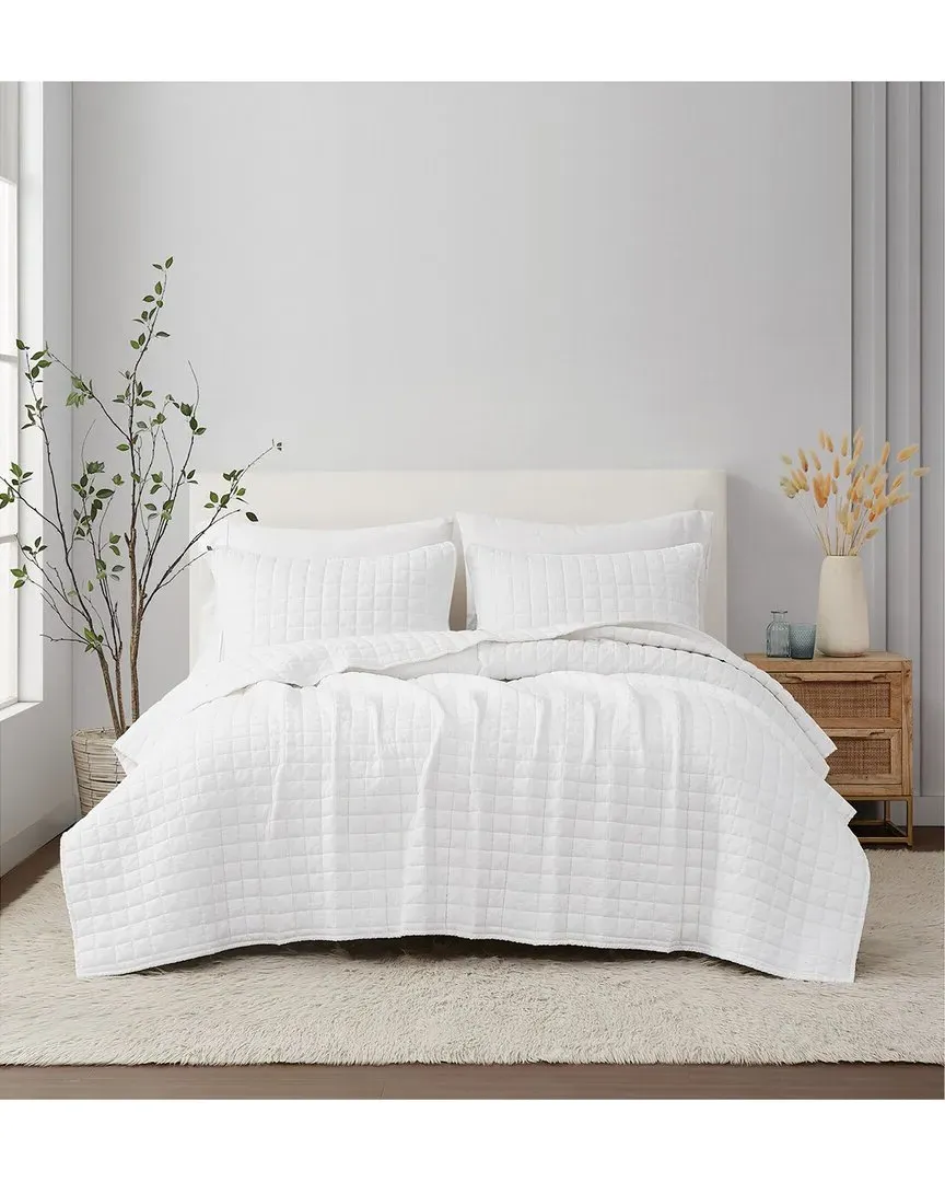 3-Piece Quilt Set - White, Linen