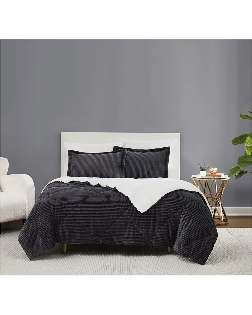 Corduroy Comforter Set - Grey, Polyester