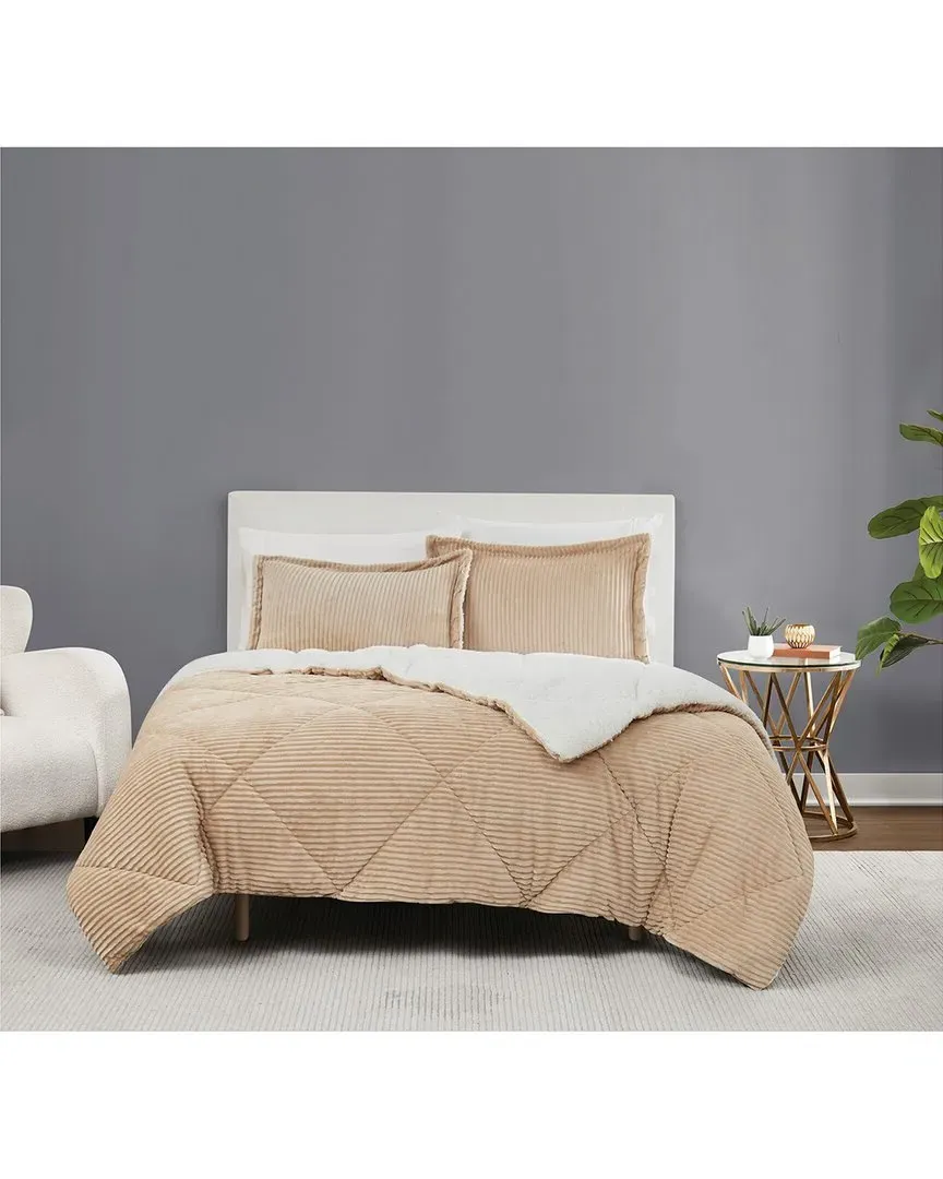 Corduroy Comforter Set - Tan, Polyester