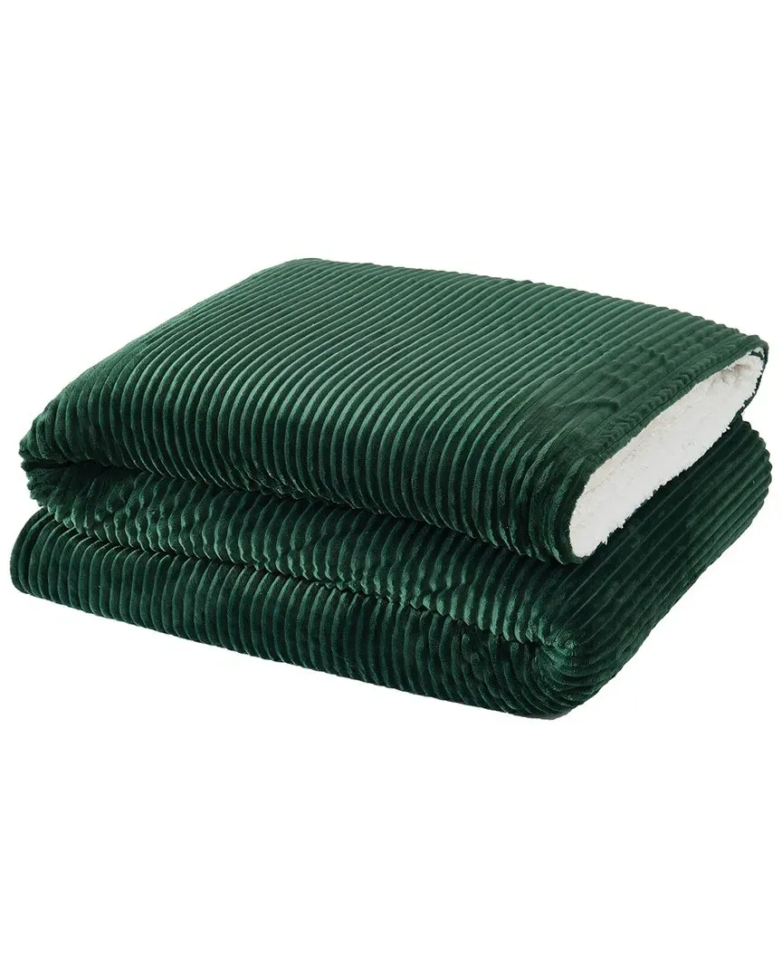 Corduroy Throw - Green, Polyester