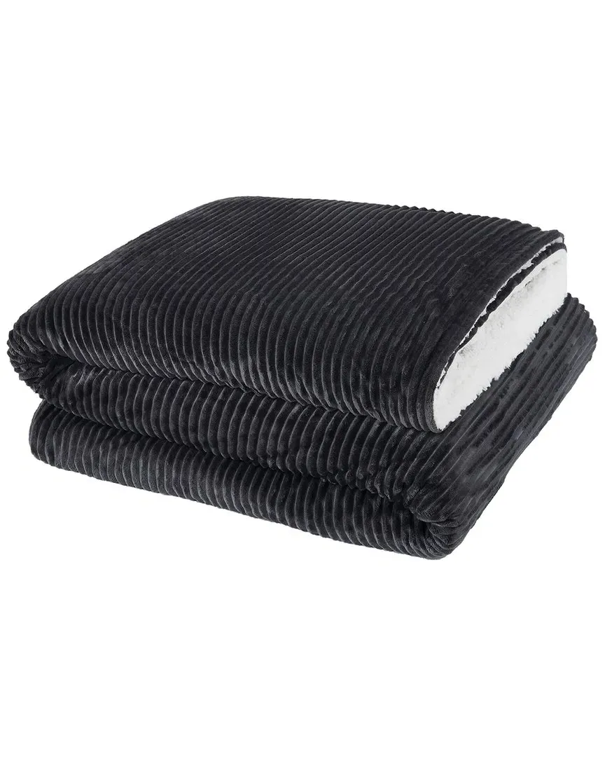 Corduroy Throw - Grey, Polyester