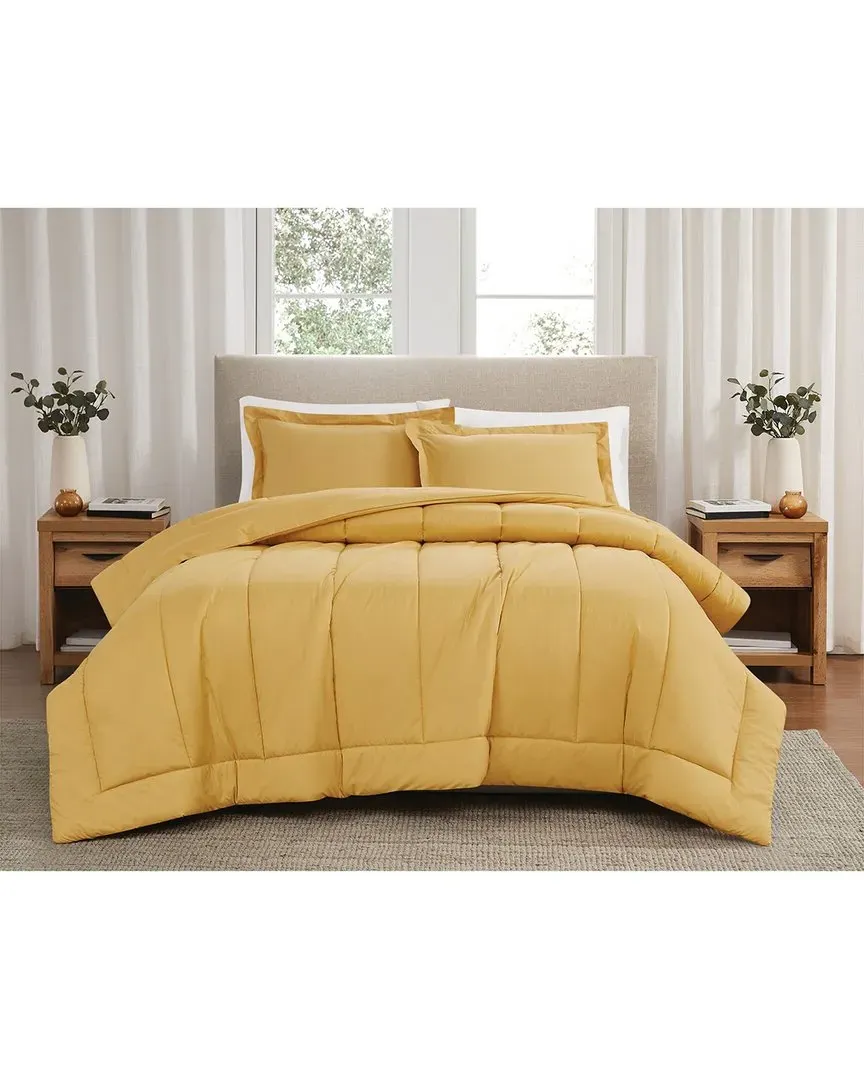 Cotton Percale Comforter Set - Mustard Yellow