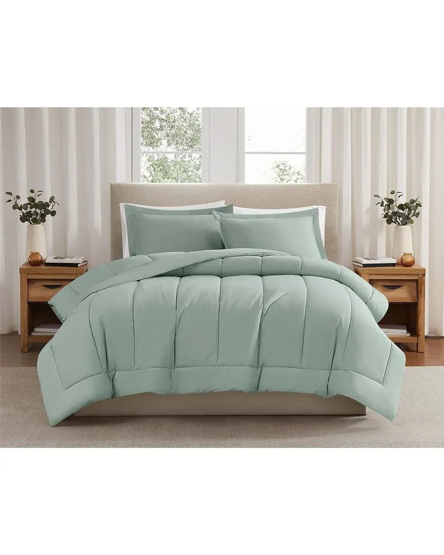 Cotton Percale Comforter Set - Sage