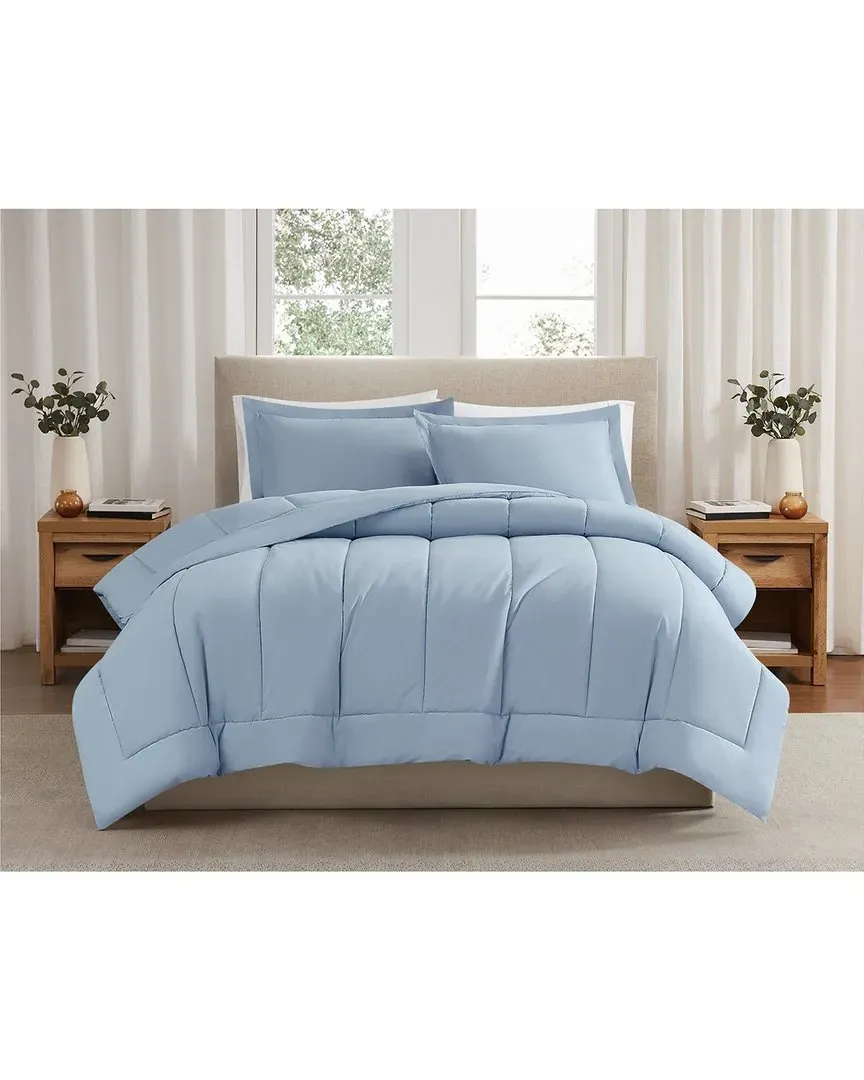 Cotton Percale Comforter Set - Sky Blue
