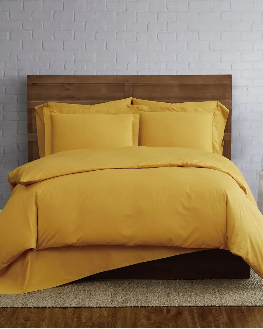 Cotton Percale Duvet Set - Mustard