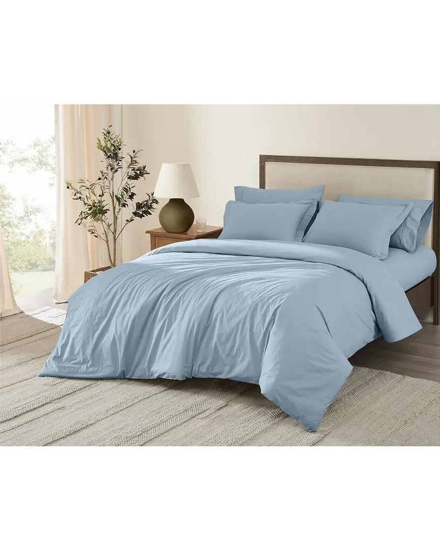 Cotton Percale Duvet Set - Sky Blue