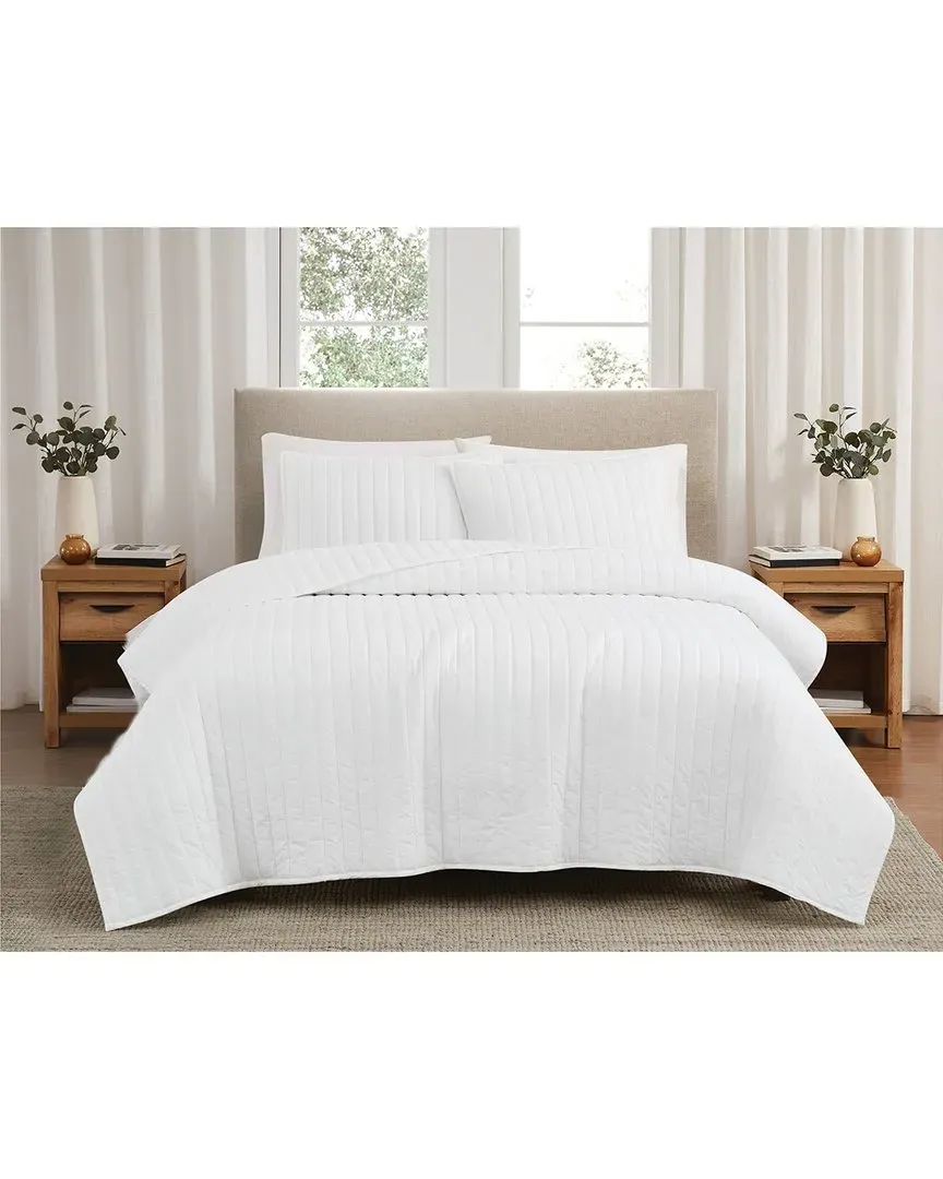 Cotton Percale Quilt Set - White