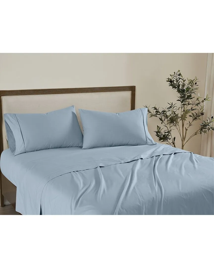 Cotton Percale Sheet Set - Sky Blue