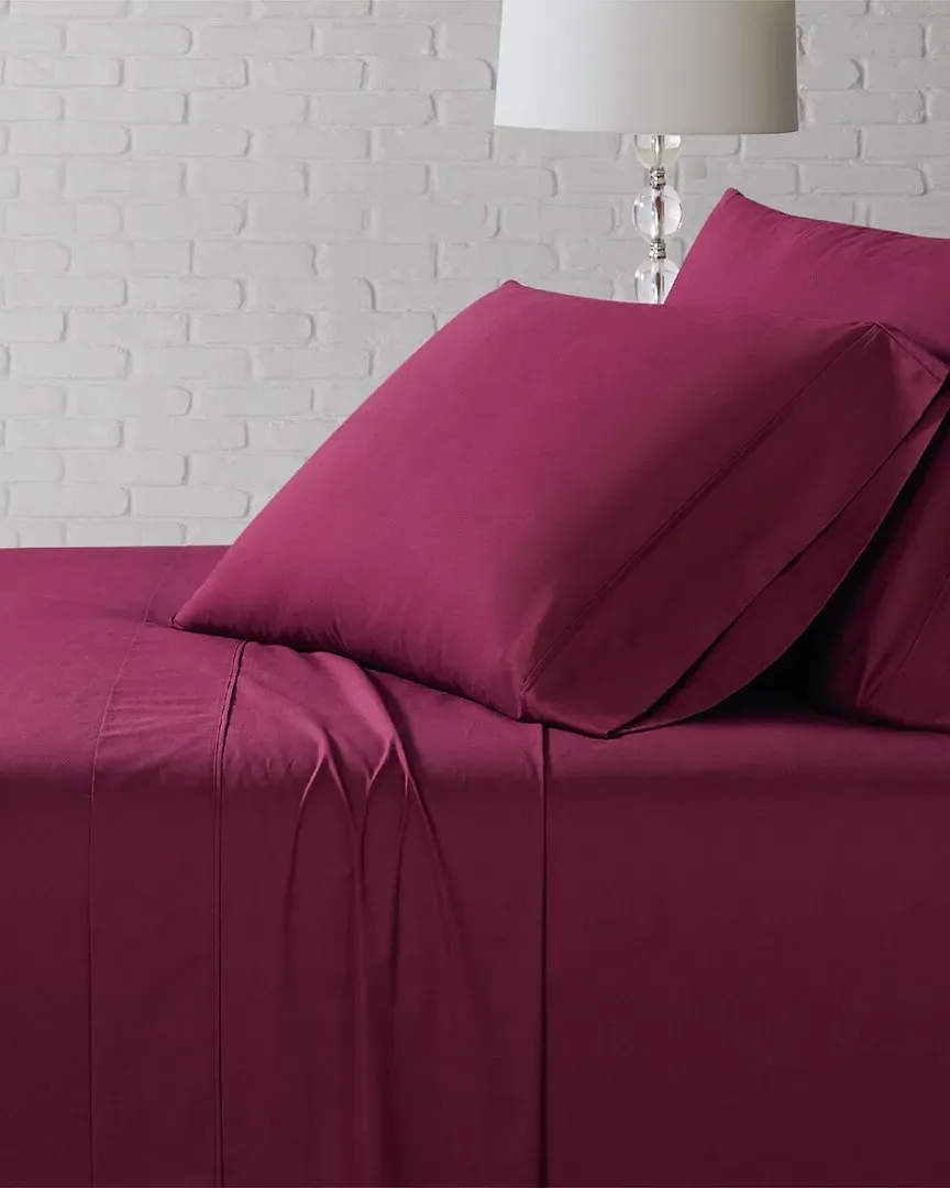 Cotton Sheet Set - Burgundy