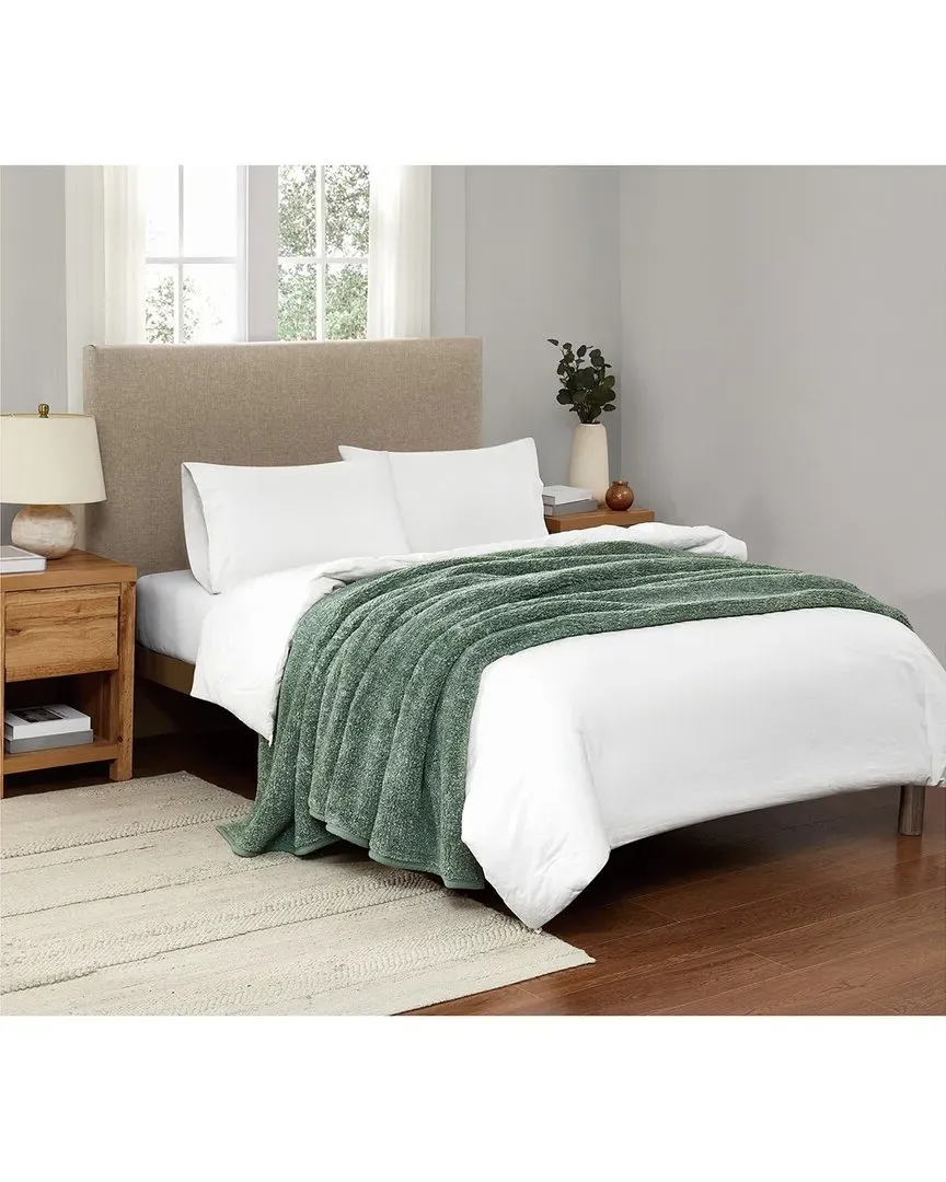 Heathered Sherpa Blanket - Green image