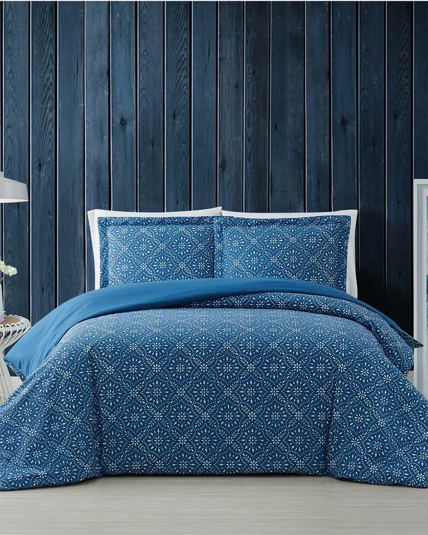 Katrine Duvet Cover Set - Blue, Cotton image