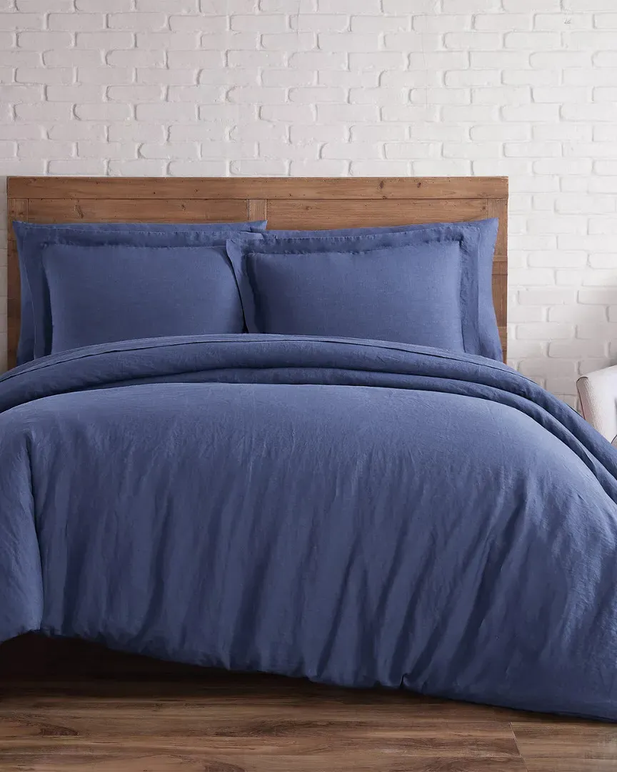 Linen Duvet Set - Navy Blue image