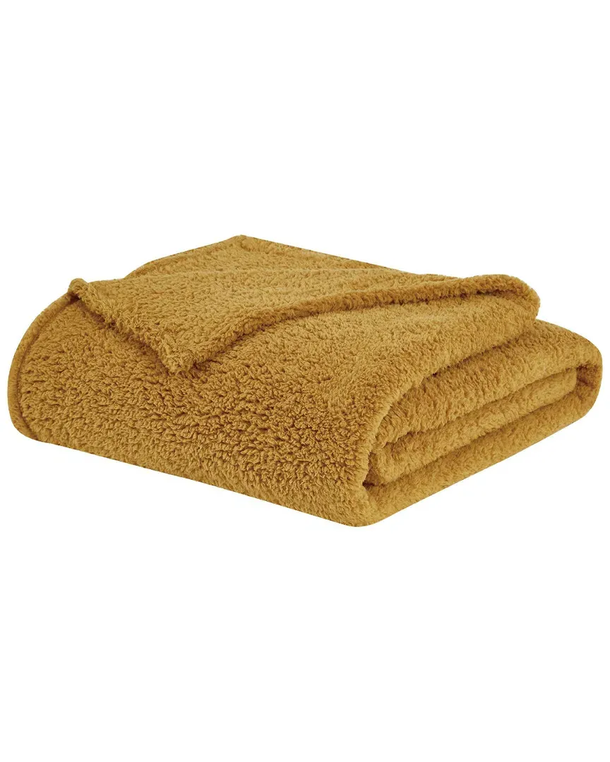 Marshmallow Sherpa Blanket - Mustard, Polyester image
