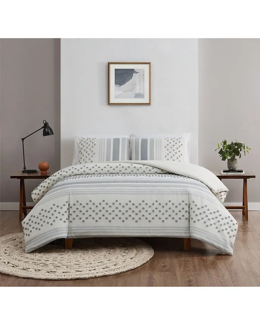 Mia Tufted Comforter Set - Grey, Polyester image
