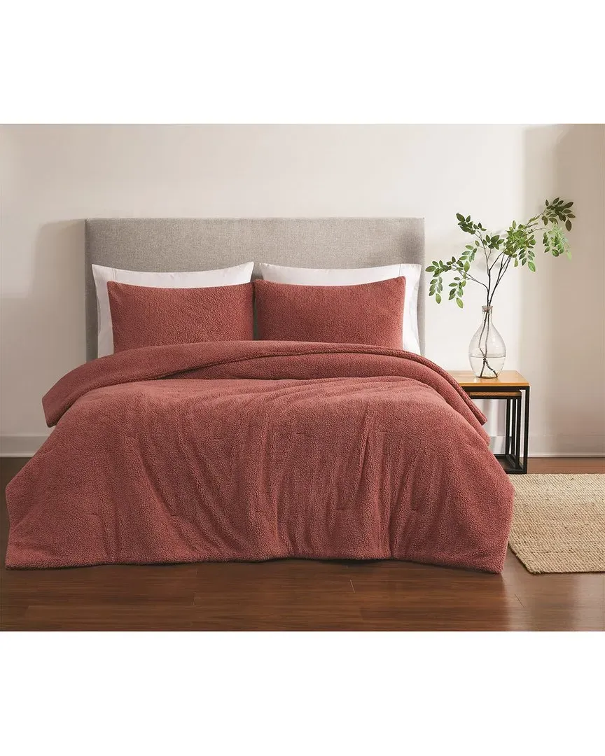 Oversized Marshmallow Sherpa 3pc Comforter Set - Dusty Rose