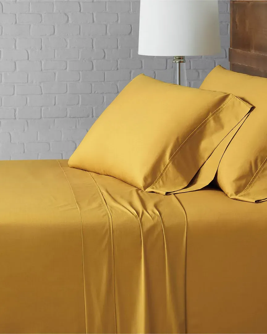 Solid Cotton Percale Sheet Set - Mustard image
