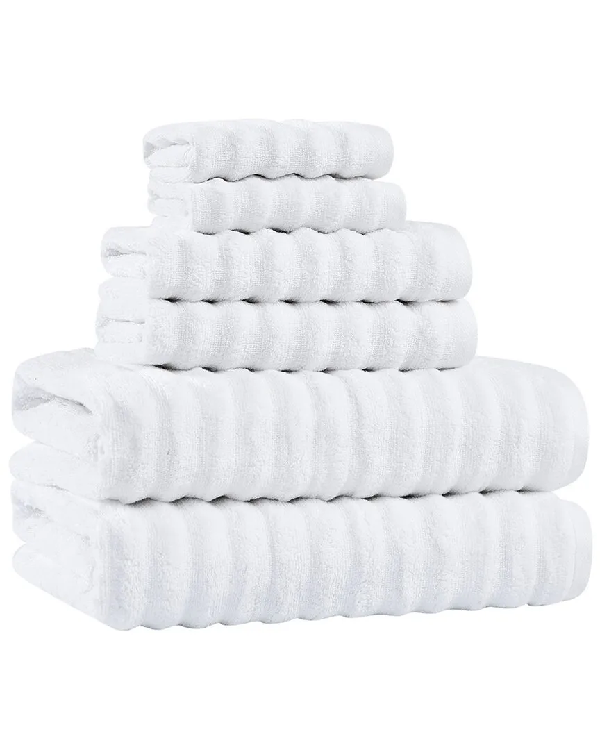 Textured Zero Twist 6pc Towel Set - White, Cotton