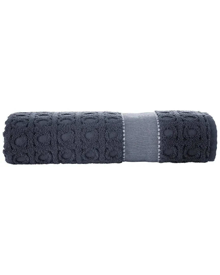 Circle In Square Bath Sheet - Silver, Turkish Cotton