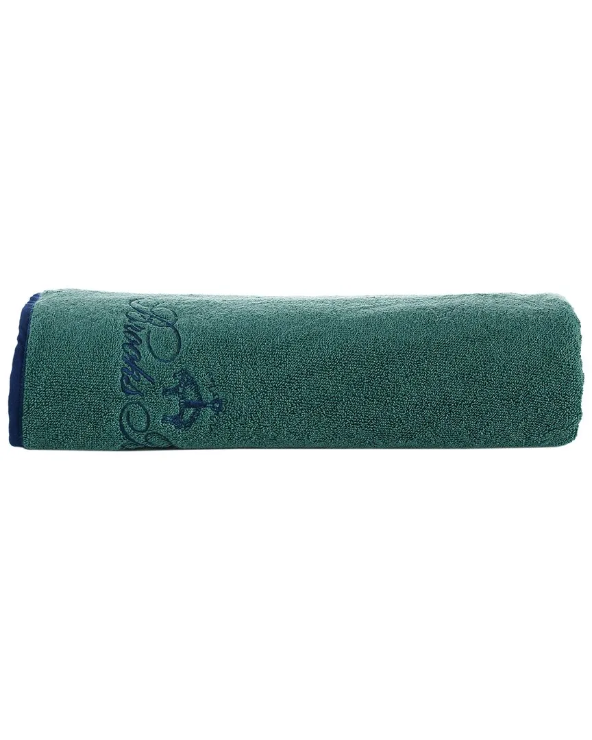 Contrast Frame Bath Towel - Green, Turkish Cotton