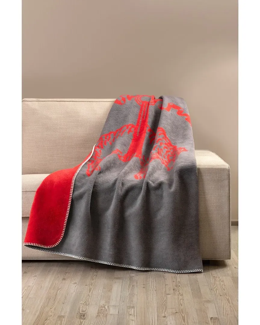 Double Faced Lamb Logo Cotton Throw - Red