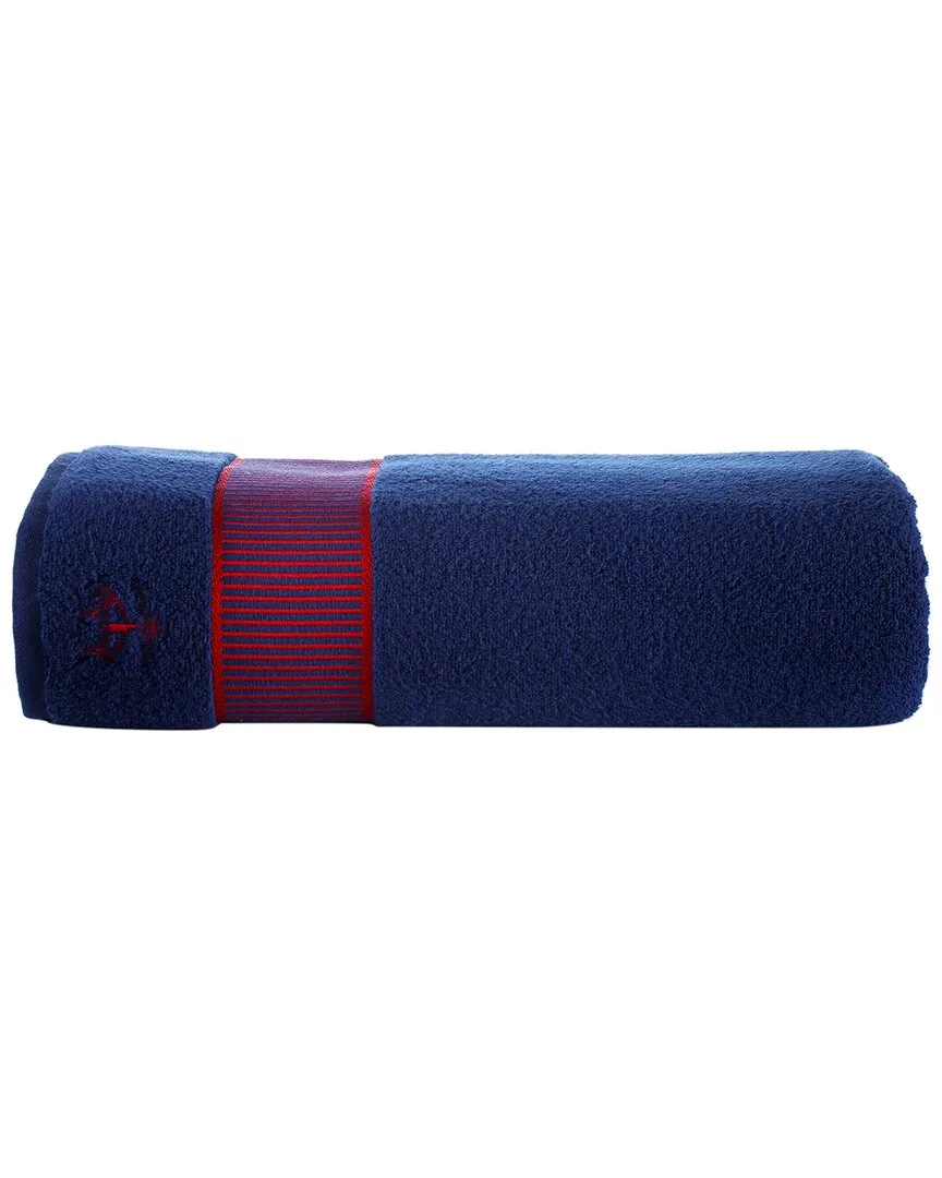 Fancy Border Bath Sheet - Navy, Turkish Cotton