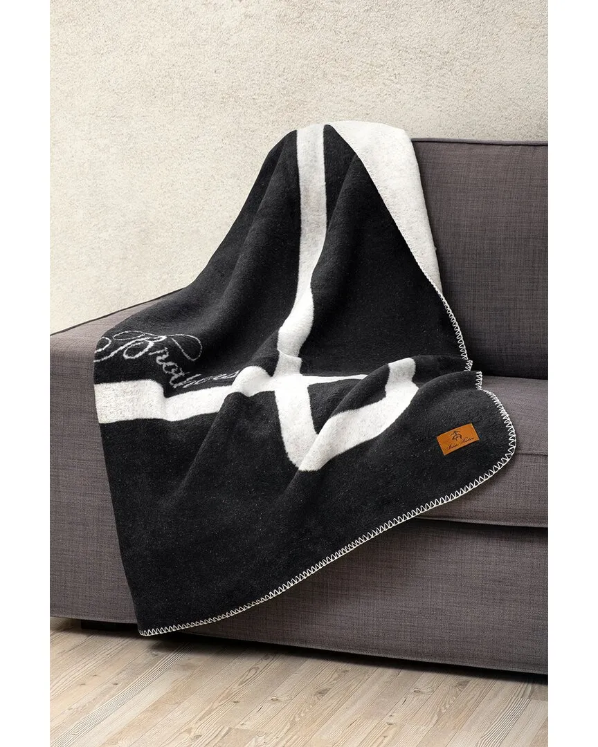 Geo Border Cotton Throw - Black