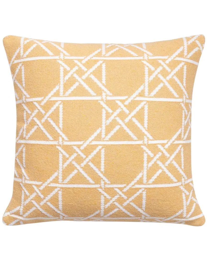 Lattice Work Decorative Cotton Pillow - Yellow image