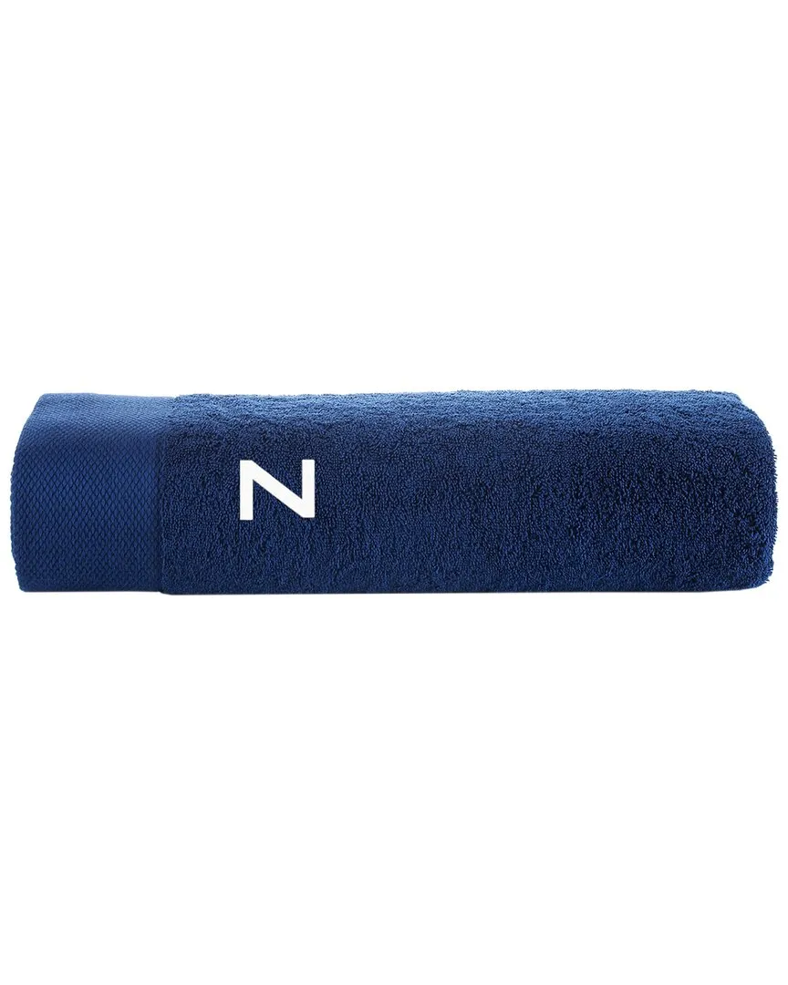 Monogrammed Bath Sheet - Navy, Turkish Cotton image