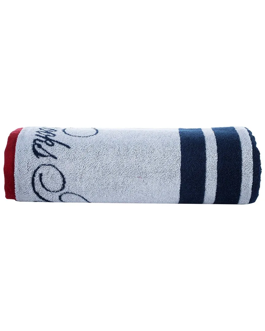Nautical Blanket Stripe Bath Sheet - White, Turkish Cotton