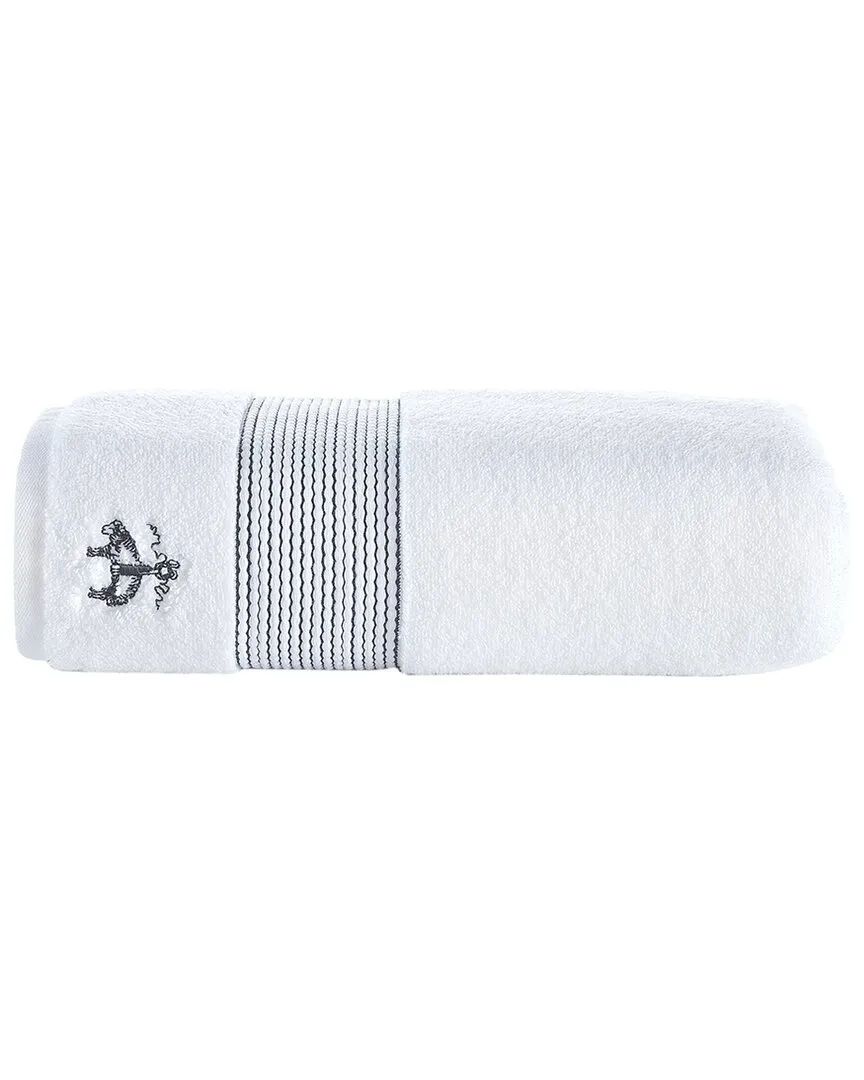 Rope Stripe Border Bath Towel - Silver, Turkish Cotton