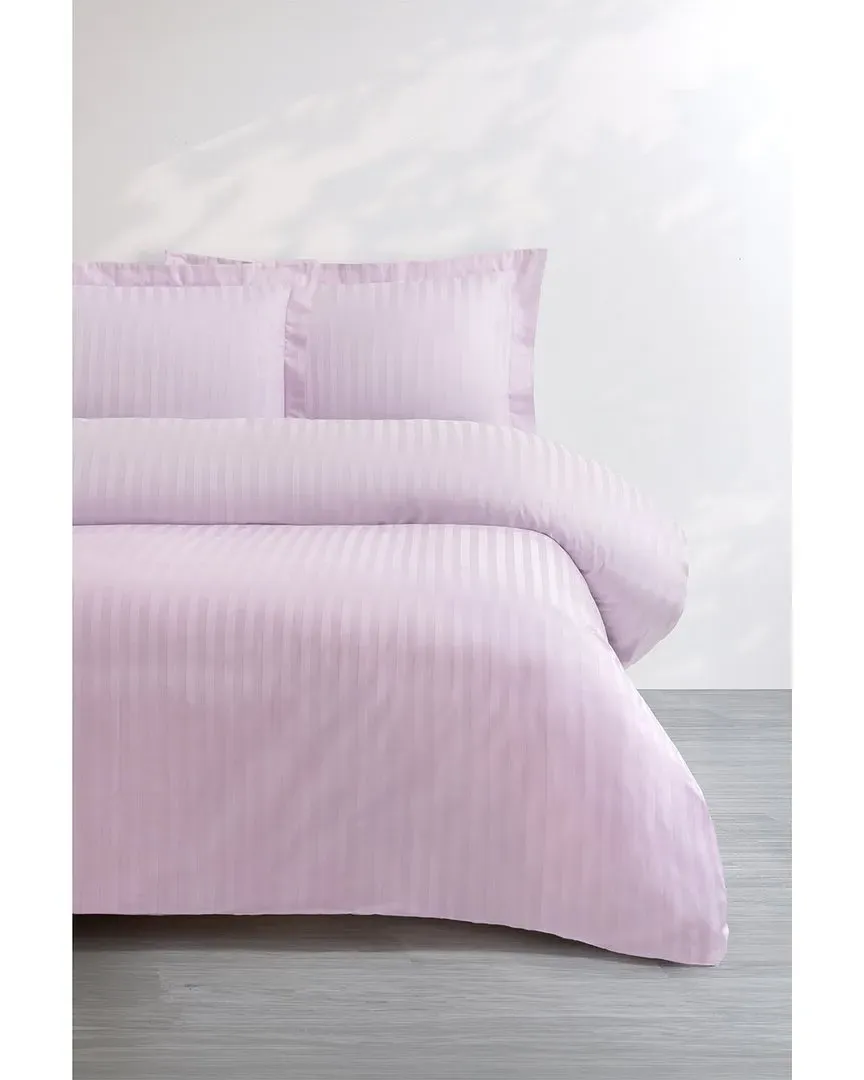 Sateen Stripe Cotton Sheet Set - Lilac