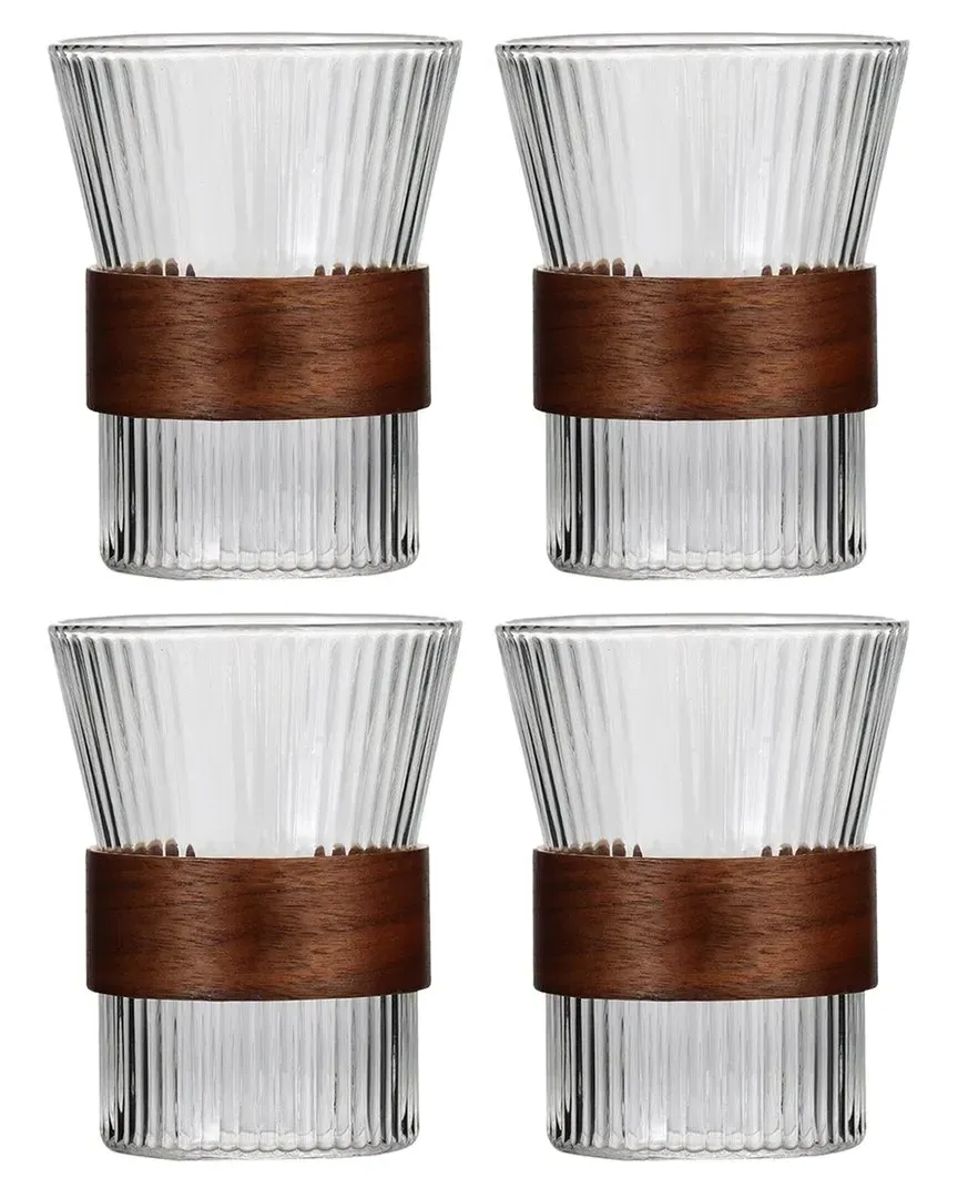 Bruno Magli Set of 4 Old Fashioned Glasses - Clear, Glass image