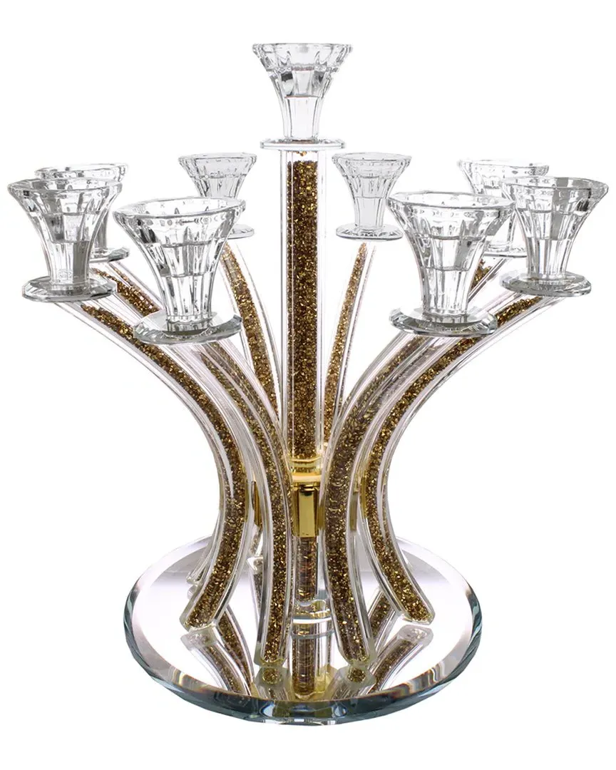 Crystal Candelabra with Gold Stones - Glass