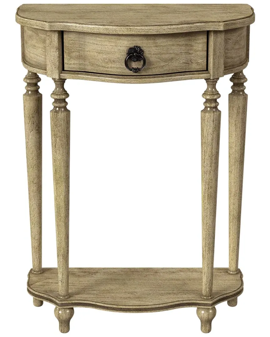Ashby Demilune Console Table with Storage - Antique Beige, Poplar image