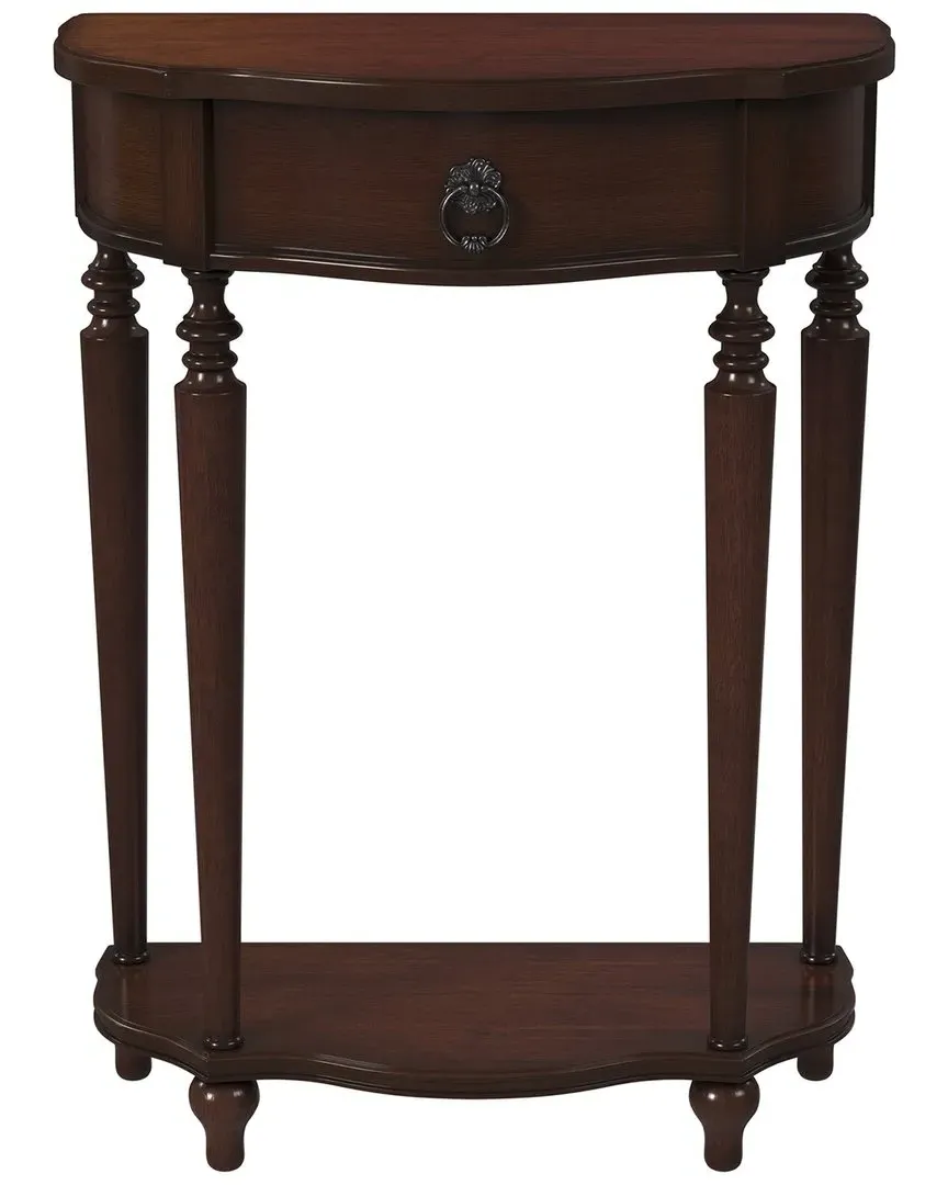 Ashby Demilune Console Table with Storage - Cherry Brown, Poplar