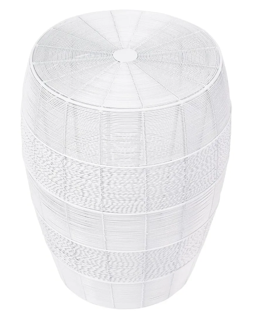 Bellarose Round Metal Accent Table - White, Iron