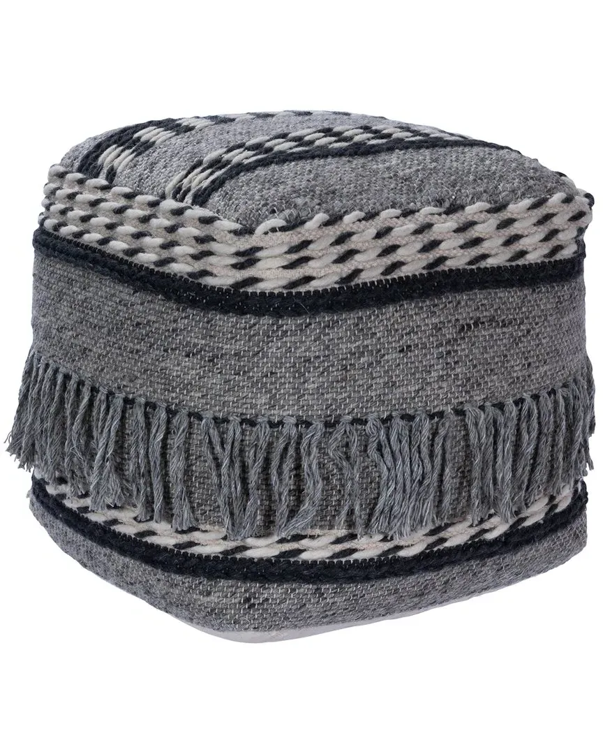 Brynn Square Pouffe - Grey, Cotton