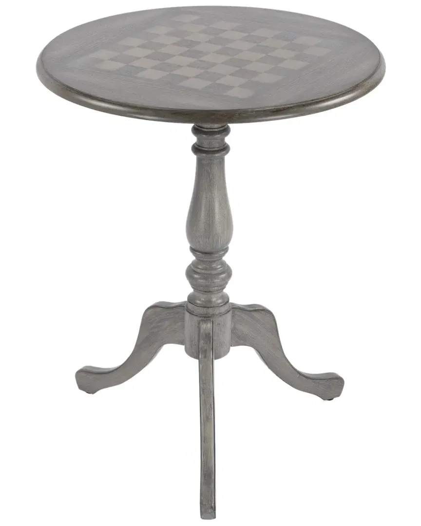 Colbert Round Pedestal Game Table - Grey, Cherry