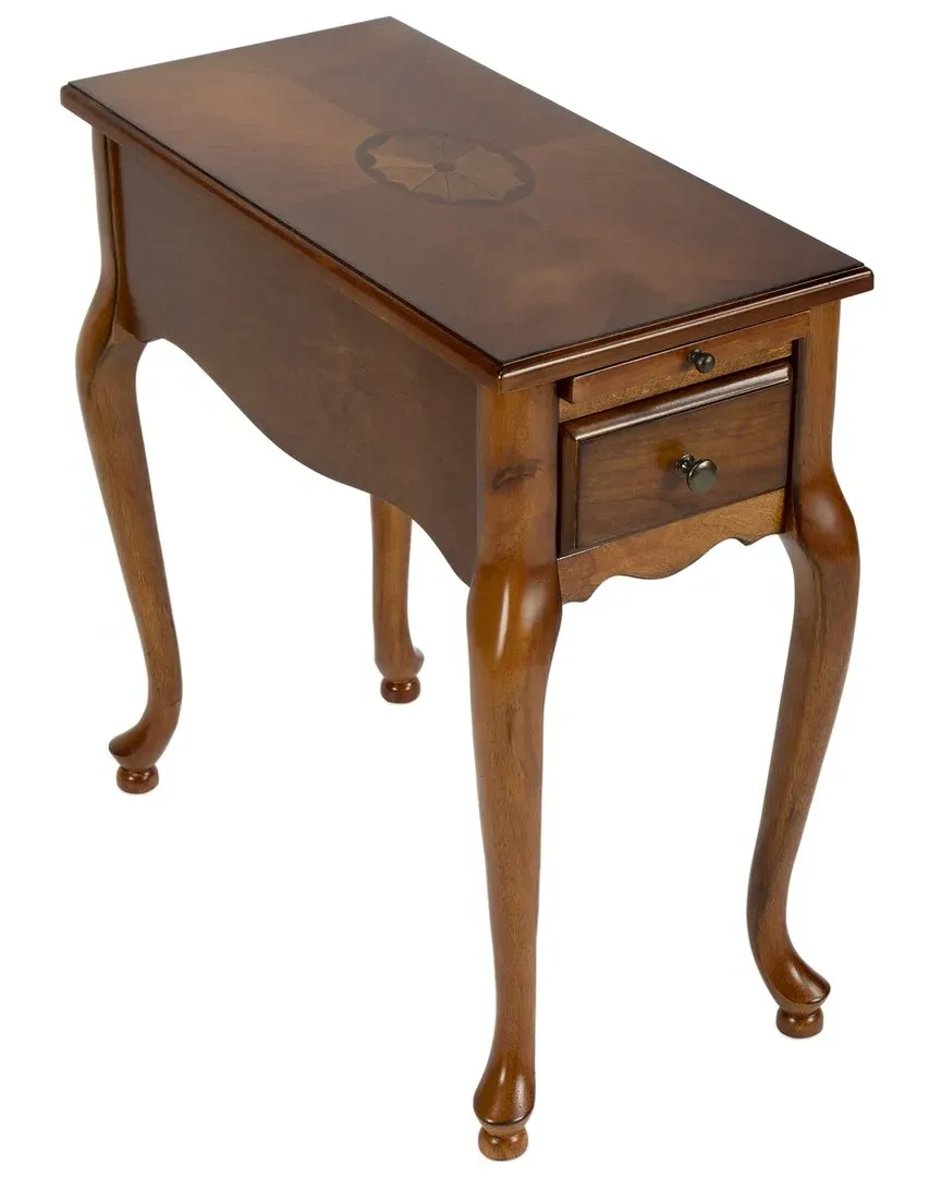 Croydon One Drawer Side Table with Pullout - Brown, Cherry