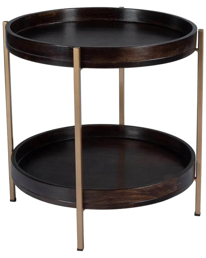 Damirra Round Accent Table with Storage - Brown, Mango Wood