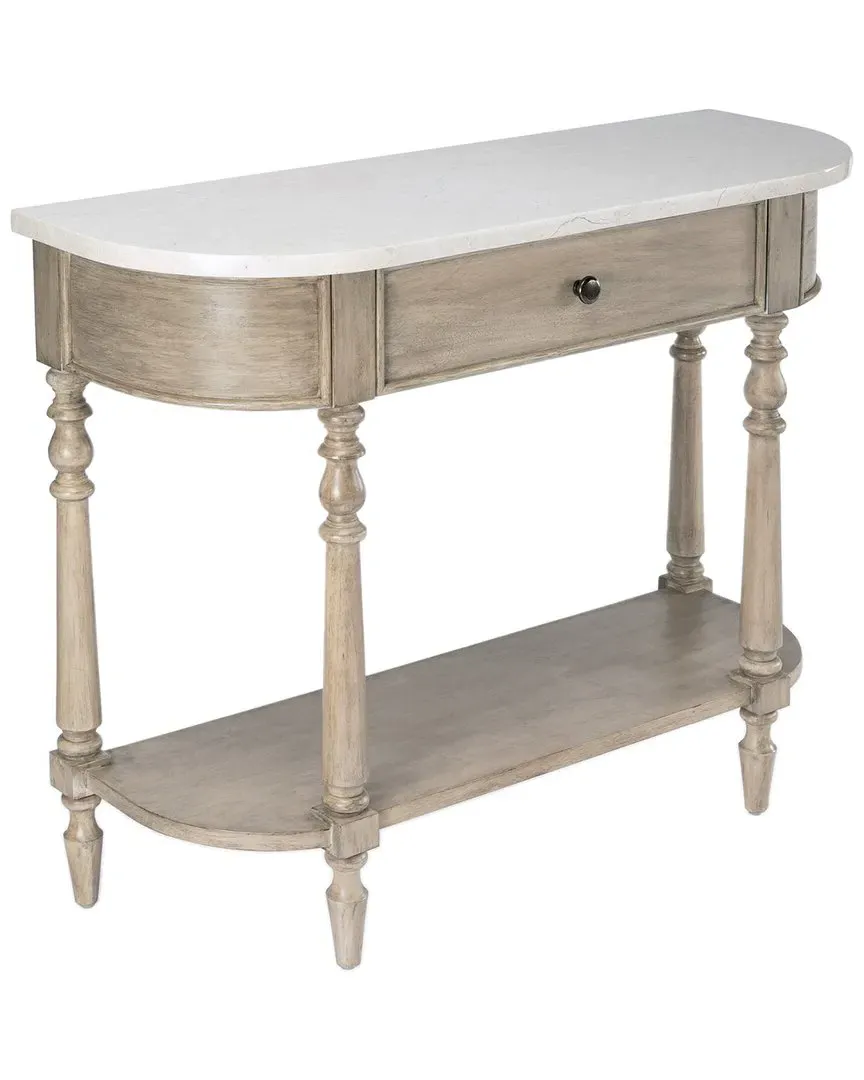 Danielle One-Drawer Console Table - Beige, Marble