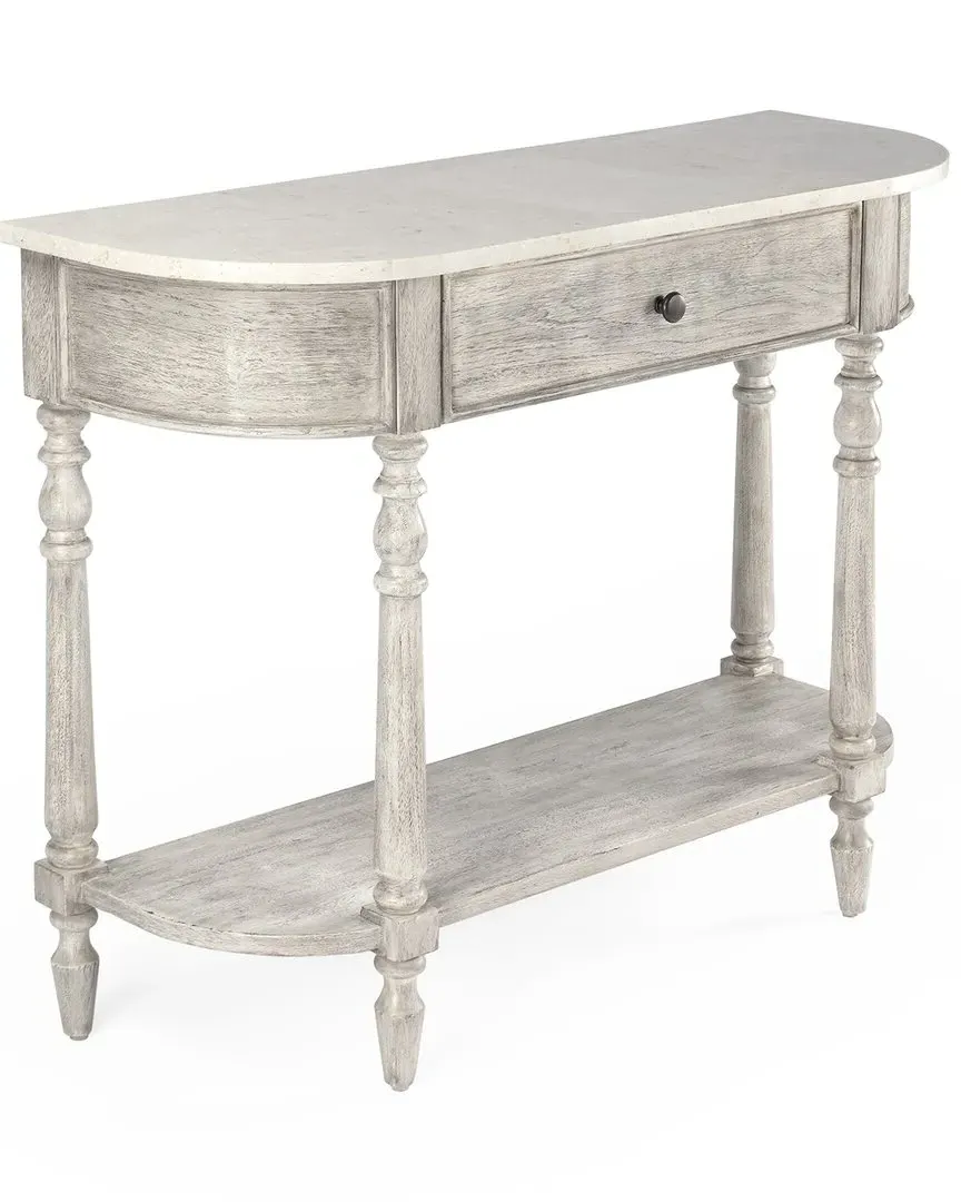 Danielle One-Drawer Console Table - Grey, Marble