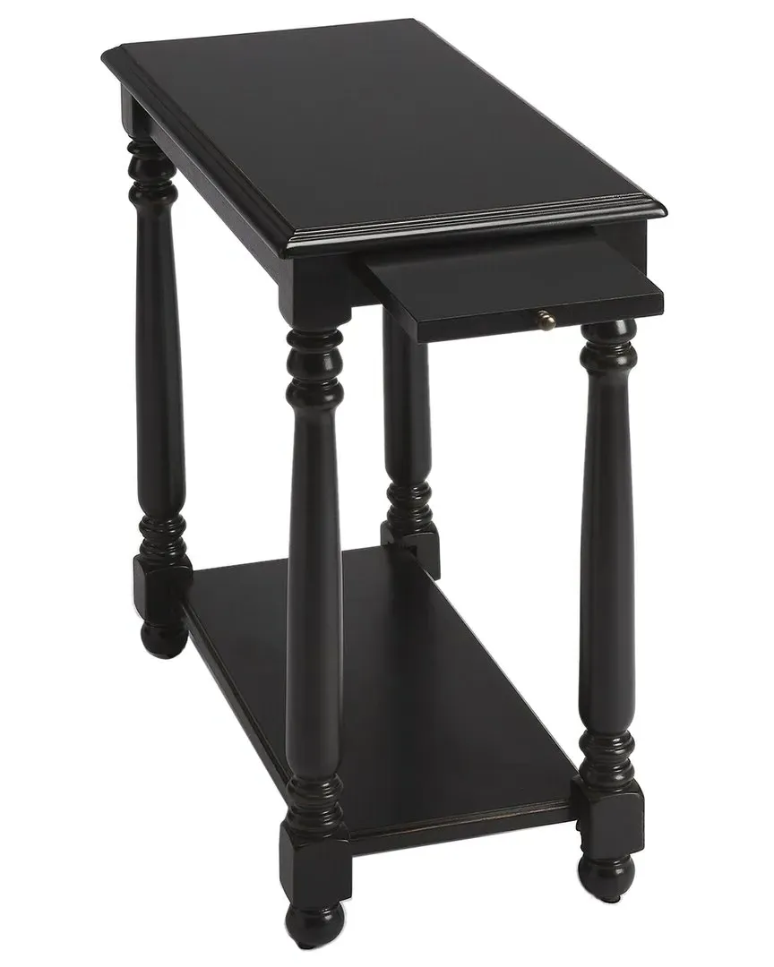Devane Side Table with Pull-Out Shelf - Black, Cherry Veneer image